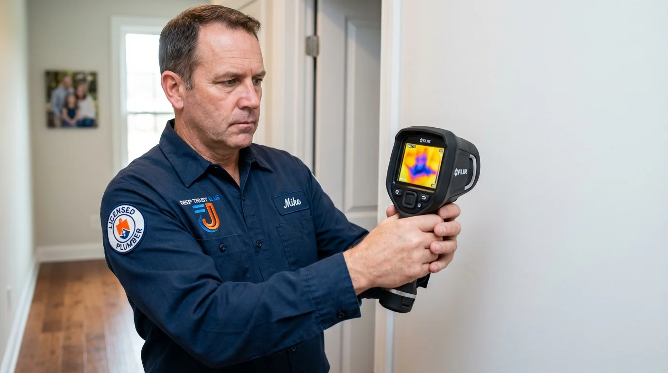 Thermal imaging leak detection by Johns Plumbing LLC in North Falmouth